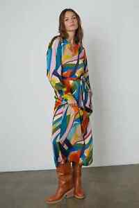 VELVET By Graham & Spencer Nyomi Printed Maxi Dress Multi S $249 E2