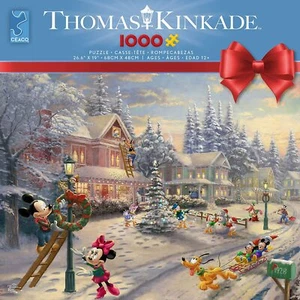 Disney MICKEY MINNIE MOUSE NAVIDAD Thomas Kincade 1000 Piezas PUZZLE NUEVO - Imagen 1 de 2