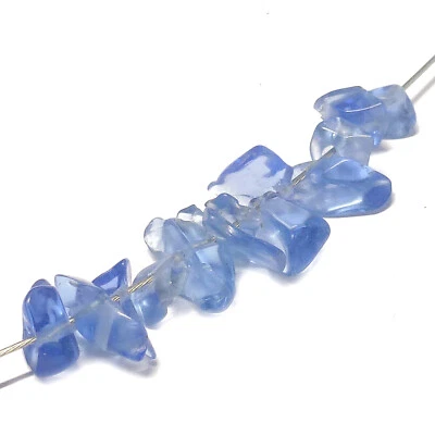 Glasperlen Nuggets 4-10 mm pastel blau ca. 100 Perlen Spacer nenad-design R170 - Bild 1 von 4