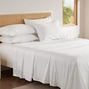 New-100% Cotton Sheets Queen Size Bed Set - 300 Thread Count Sateen - Picture 1 of 7