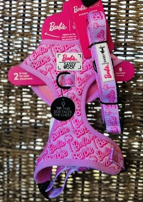 BARBIE SASSY WOOF Dog Pink Harness And Leash Set Size S Harness With 60” Leash - Image 1 of 4