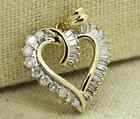 1.80Ct Round Cut Real Moissanite Heart Pendant IN 14k Yellow Gold Plated Silver