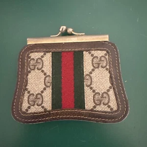 Vintage Gucci Coin Case Brown PVC 3652659 - Picture 1 of 8