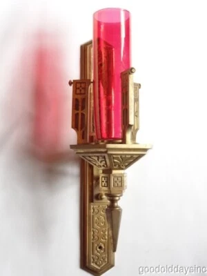 Aplique de vela moderno de mediados de siglo de bronce macizo de 27" de alto - MCM Candelabro Foto 1 de 4