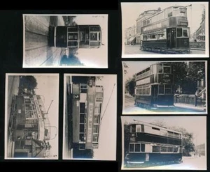 SOUTH LONDON c1930-40 TRAMS 6 PHOTOCARDS PECKHAM CRYSTAL PALACE etc - Picture 1 of 4