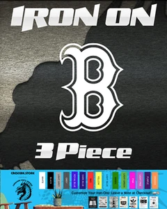⚾ Boston Red Sox Iron-On: 3 Pieces, 2" Wide - Picture 1 of 1