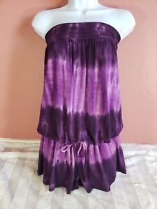 Lucky Brand Purple Romper Size S Bathing Suit Cover Up Tie Dye Sleeveless