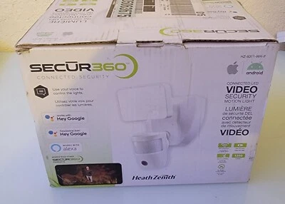 Heath Zenith Video Wi-Fi Connected White Wired Single Head Motion Flood Light - Image 1 of 2