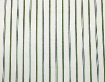 TELA MULTIUSO VERDE BLANCO HELECHO RAYAS CONLEY DISEÑOS BALARD POR YARDA 56"W Foto 1 de 4