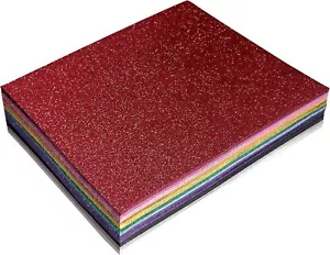 36 Pack Glitter Foam Sheets, 9 x 12 Inch, Assorted 12 Colors, for Arts and Cr... - Picture 1 of 2