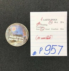 AAFES POGS, 5th Series/Printing,1 POGS, 5¢, #P957, FAIR - Picture 1 of 2