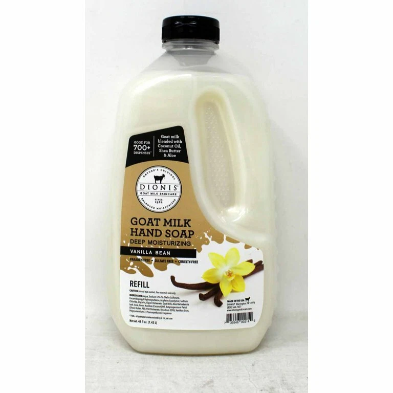 Dionis Goat Milk Skincare Vanilla Bean Scented Hand Soap Refill 48 oz World S&H! - Image 1 of 1