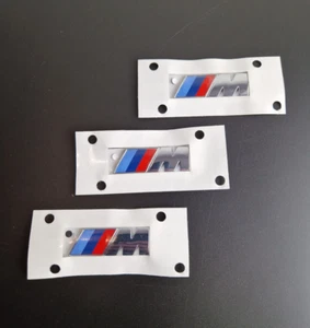 3x Original BMW M Emblemen BMW M Logo 45x15mm M-Aufkleber BMW Chrom Silber Neu - Bild 1 von 2