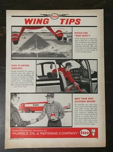 Vintage 1961 Esso Airplane Motor Oil Wing Tips Full Page Original Ad - Picture 1 of 1
