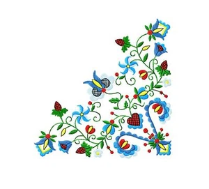 Floral Machine Embroidery design Folk pattern. Floral ornament - Picture 1 of 8
