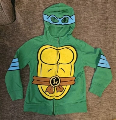 Pre-owned Sz S (7) Ninja Turtle Hoodie Eye Openings Long Sleeve Leonardo Sweater - Image 1 of 4