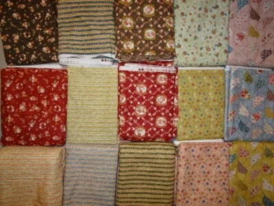 Patchwork Rosen Blumen Vogel Hase Streifen Baumwolle Meterware  - Bild 1 von 3