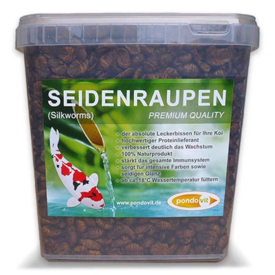 Seidenraupen 5000 ml Koifutter Premiumsnack pondovit TOP QUALITÄT Teich Koi