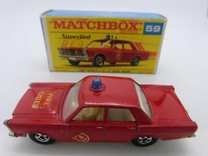 Matchbox Superfast 59 Ford Galaxie Fire Chief Car in F box - Picture 1 of 6