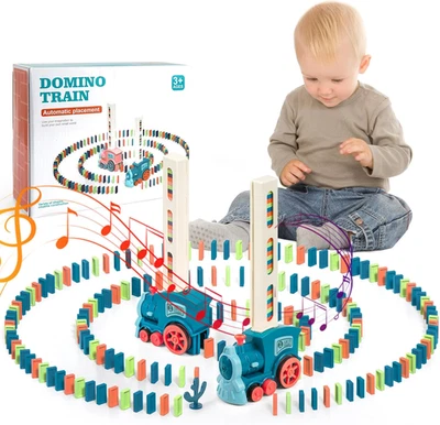 Domino Treno Elettrico 200 Pezzi Treno Elettrico Bambino, Domino Bambino Automat - Immagine 1 di 4