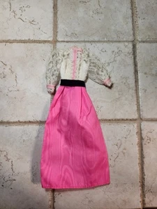 Vintage ANGEL FACE BARBIE Dress Only #5640 1982 Lace Pink & Black Used - Picture 1 of 12