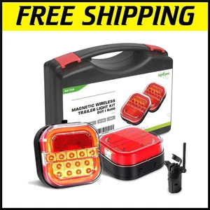 Wireless Magnetic Tow Lights Kit - LED Portable Safety Lights for Trucks & Boats - Picture 1 of 8