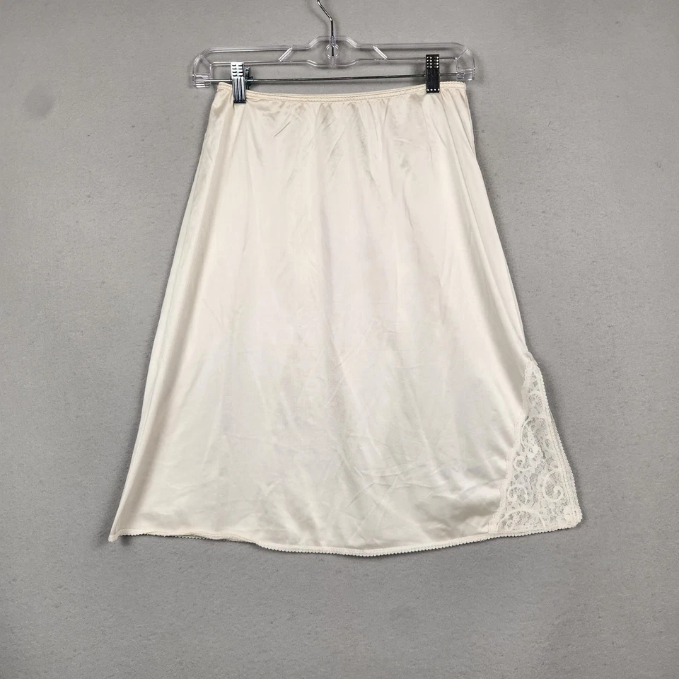 De colección Maidenform Media Slip Mujer Mediano Marfil Encaje Inserto Hecho en EE. UU. Años 90 Foto 1 de 4