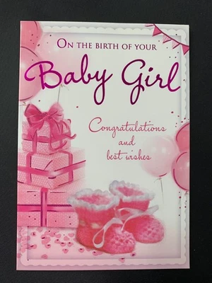 Новый baby girl рождения карта, это девочка, поздравления новорожденного, 7 «x 5» - Изображение 1 из 4