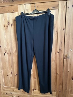 Ladies M&S Black Straight Leg Trousers with Elastic Waist - Size 20 Reg - Image 1 of 4