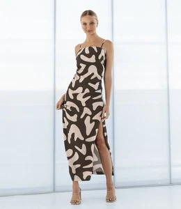 Vestido Anthropologie Paper Corazón Mujer Grande Abstracto Maxi Sin Mangas Viaje de Vacaciones - Imagen 1 de 11