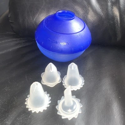 Tupperware Garnierset Sahnespritze Tortengarnierer Spritzbeutel Blau - Bild 1 von 4