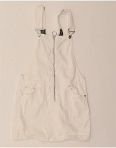 VOLCOM Womens Dungarees Skirt XS W30 White Cotton BS07 - Picture 1 of 3