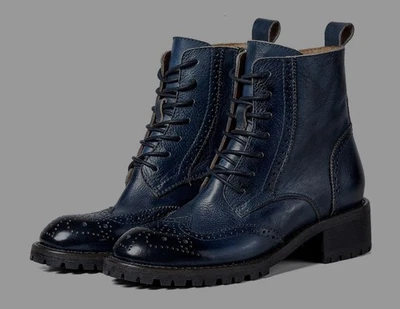 Botines de cuero azul talla 10 Foto 1 de 4