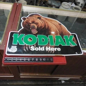 Vintage Kodiak Sold Here Metal Tin Smokeless Tobacco Promotional Sign 20.5 x 17” - Picture 1 of 4