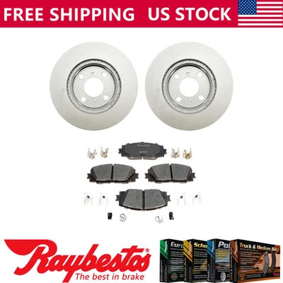 Rotores de freno recubiertos delanteros + pastillas y herrajes de cerámica para Toyota Yaris 2006-2018 Foto 1 de 4