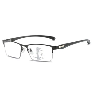 Photochromic Gunmetal Progressive Multifocal Reading Glasses Anti-blue Magnifier - Picture 1 of 14