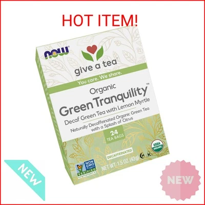 NOW Foods, Certified Organic Green Tranquility™ Tea, Decaf Green with Lemon Myrt - Image 1 of 2