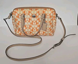 COACH Signature Leather Mini Boston Shoulder Bad, Crossbody, & HAnd Tote - Picture 1 of 13