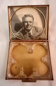 Vintage Münzhalter kompakt antik Metall Dollar Symbol Van Johnson - Bild 1 von 6