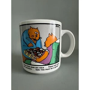 Vintage 1982 The Far Side Gary Larson Kaffeebecher lustige Katzen Schokolade - Bild 1 von 6
