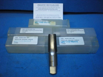 Interstate Pipe Taps 1/2"-14" NPTF HSS 4FL 3-1/8" x 1-3/8" #04668059  - Image 1 of 3