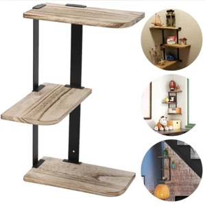 3 Tier Lucca Corner Shelf Modern Floating Wall Shelves Storage Display Shelving - Picture 1 of 19