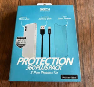 SKECH Case Cover + Charging Cable + Glass Screen Protector for iPhone XS Max - Picture 1 of 4