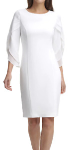 DKNY Sheath with 3/4 Chiffon Sleeves MSRP $129 Size 8 # 3A 2066