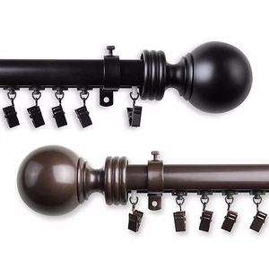 Ball Cordless Traverse Rod choose from 2 colors & 4 sizes 28"-156" - Picture 1 of 9