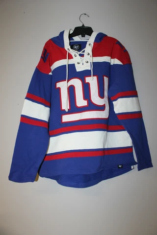 New NFL New York Giants old time jersey style mid weight cotton hoodie men's XL Cover