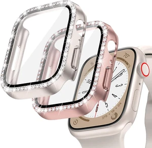 2-Pack Bling Case for Apple Watch Screen Protector 44Mm SE (2Nd Gen) Series 6 5 - Picture 1 of 7