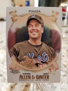 2021 Topps Allen & Ginter Chrome Mike Piazza Mets #3 - Picture 1 of 2