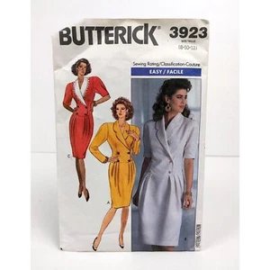 Vestido para mujer años 80 doble botonadura patrón de costura, 8-12, Butterick 3923 UC FF - Imagen 1 de 4