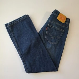Levi's 505 Jeans Boys Size 14 REG 27x27 Blue Denim Straight Leg Dark Wash - Picture 1 of 14